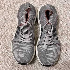 adidas Gray and Red Untra Boost runners